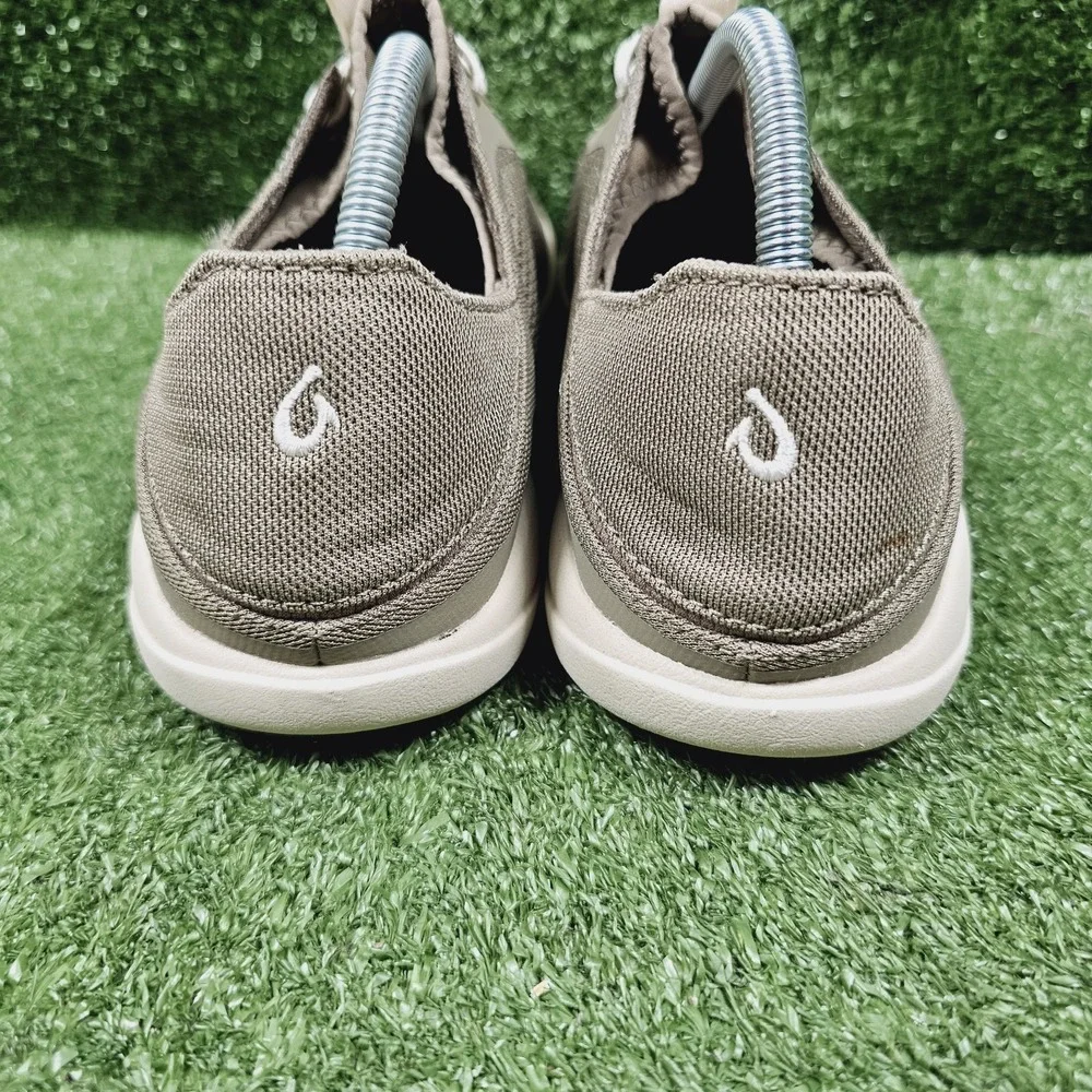 Olukai Moku Pae Khaki Clay Mesh Slip On Comfort Boat Shoes Mens Size 9.5